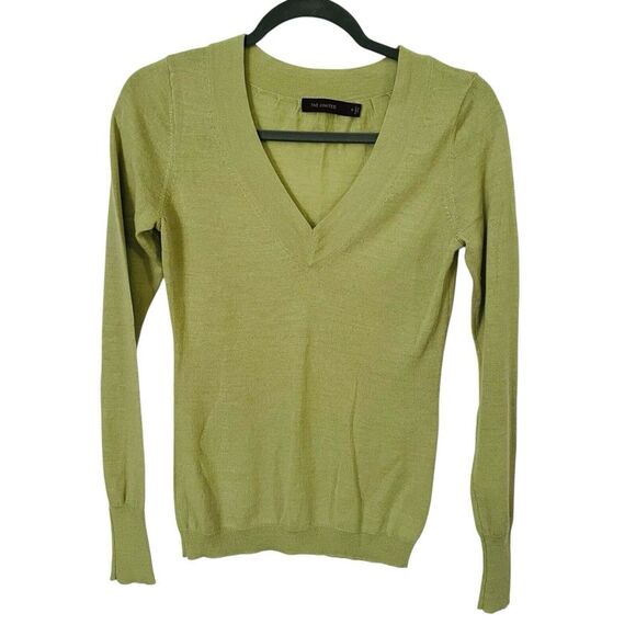 The Limited Merino Wool Blend Sweater Womens S Sage Green V Neck Lightweight - Picture 1 of 9